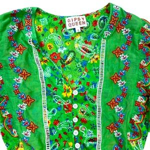 Gipsy Queen Long Sleeve Paisley Top Size Small